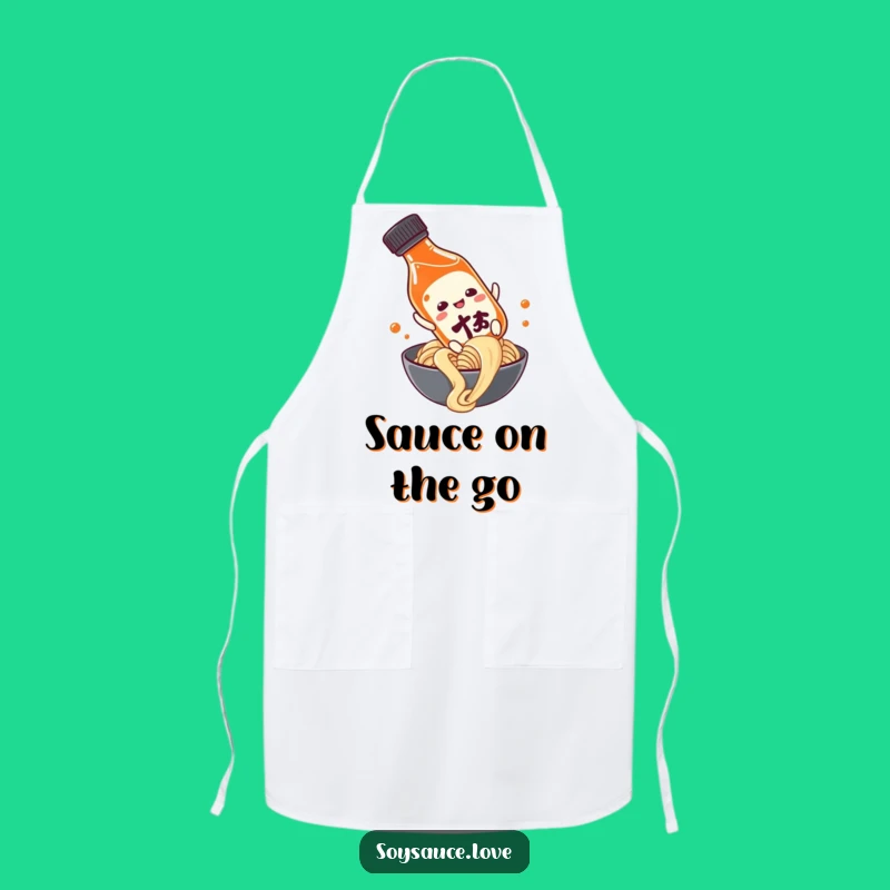 Funny Soy Sauce Noodle Slide Apron: Cook with Condiment Comedy!