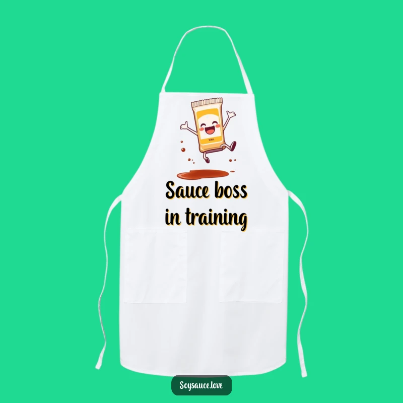 Funny Soy Sauce Packet Cartwheel Apron - Splatter Kitchen Wear, Gift