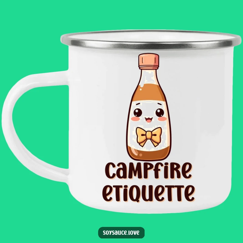 Durable Funny Kawaii Soy Sauce Camping Mug - Bow Tie Outdoor Gift