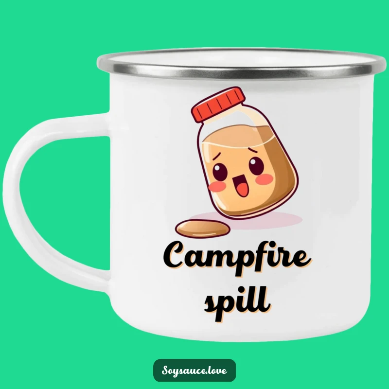 Funny Kawaii Soy Sauce Camping Mug, Campfire Surprise, Perfect Funny Gift