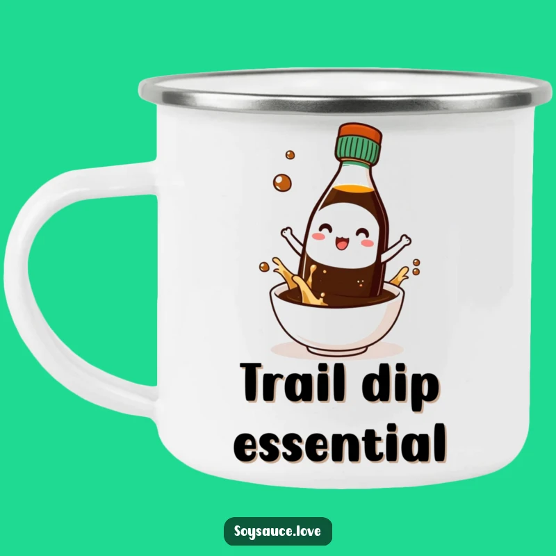 Durable Funny Kawaii Soy Sauce Splash Camping Mug: Adventure Fuel!