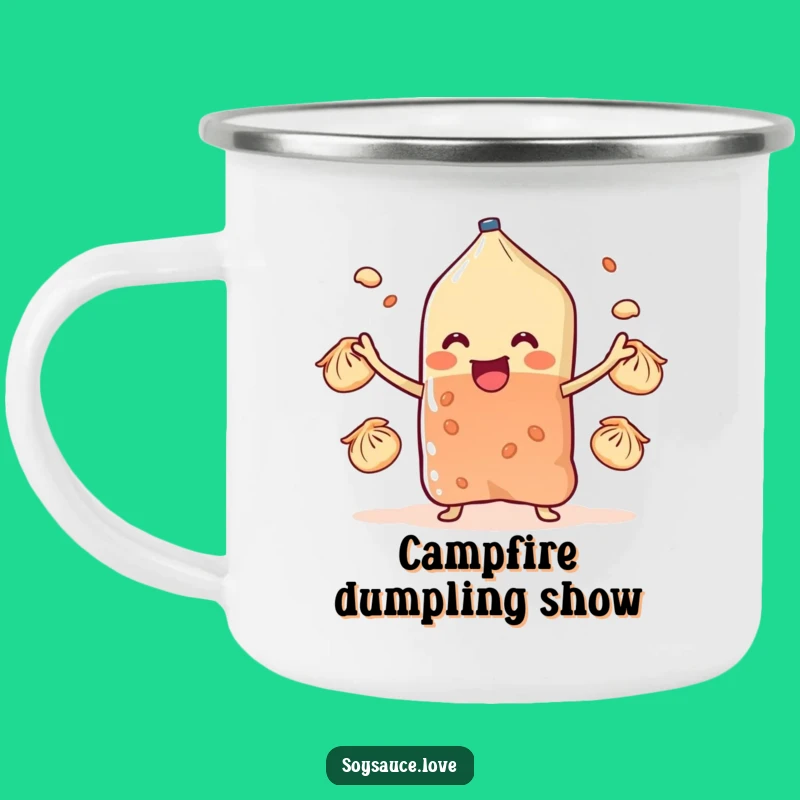 Funny Dumpling Juggling Sachet Camping Mug: Adventure Fuel for Foodies!