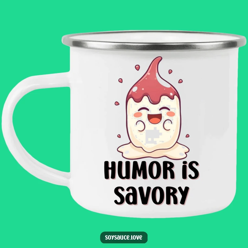 Funny Kawaii Soy Sauce Splat Camping Mug: Laugh by the Fire!