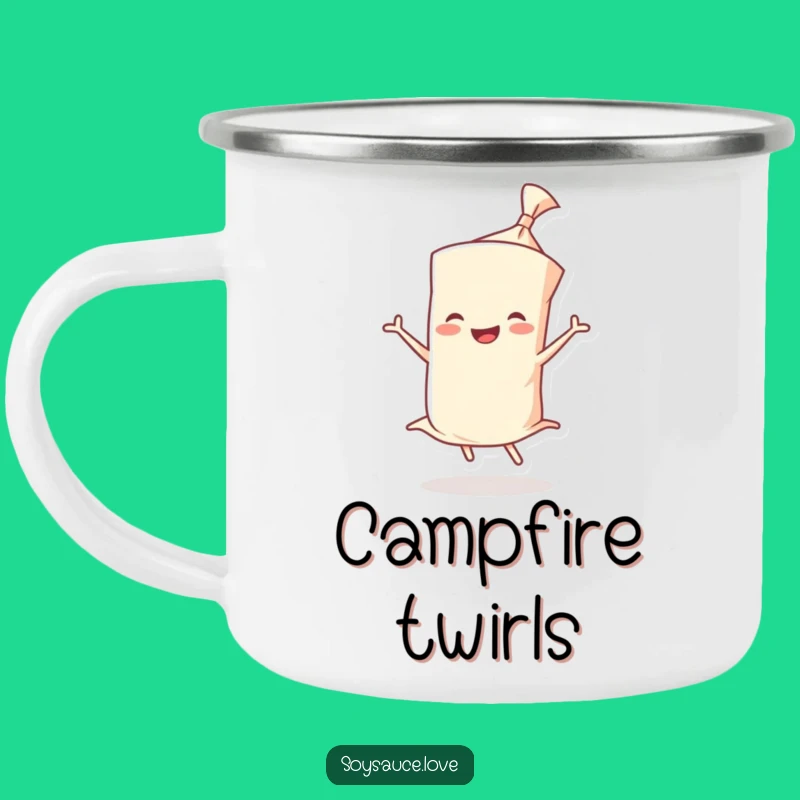 Funny Wonton Twirl Camping Mug - Outdoor Joyful Wrapper, Happy Adventures, Terrific Funny Gift