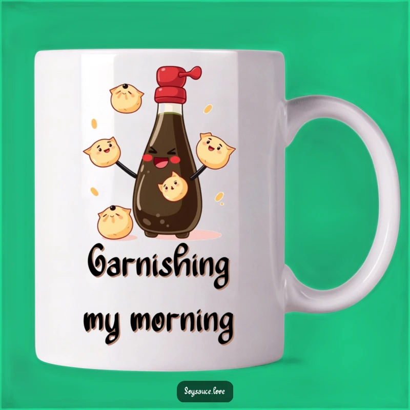 Funny Juggling Soy Sauce Bottle Mug - Dumpling Chef Gift