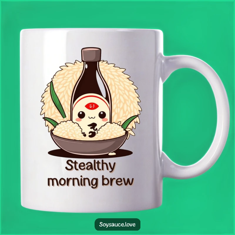 Funny Kawaii Soy Sauce Hiding Mug - Cute Foodie Surprise Gift