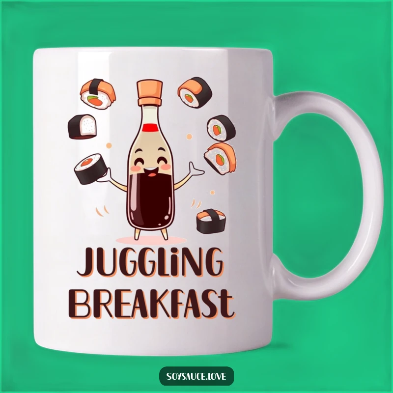 Funny Juggling Soy Sauce Mug - Sushi Skill, Perfect Gift for Foodies