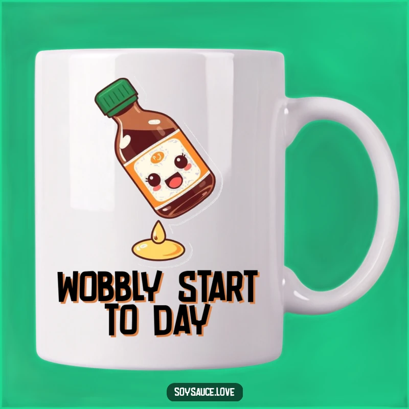 Funny Slipping Soy Sauce Bottle Mug - Hilarious Kitchen Gag Gift