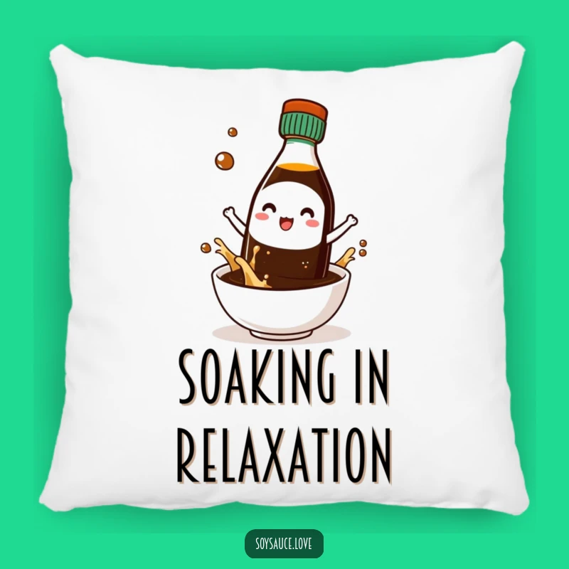 Comforting Funny Kawaii Soy Sauce Splash Pillow: Soft & Joyful Accent Piece!