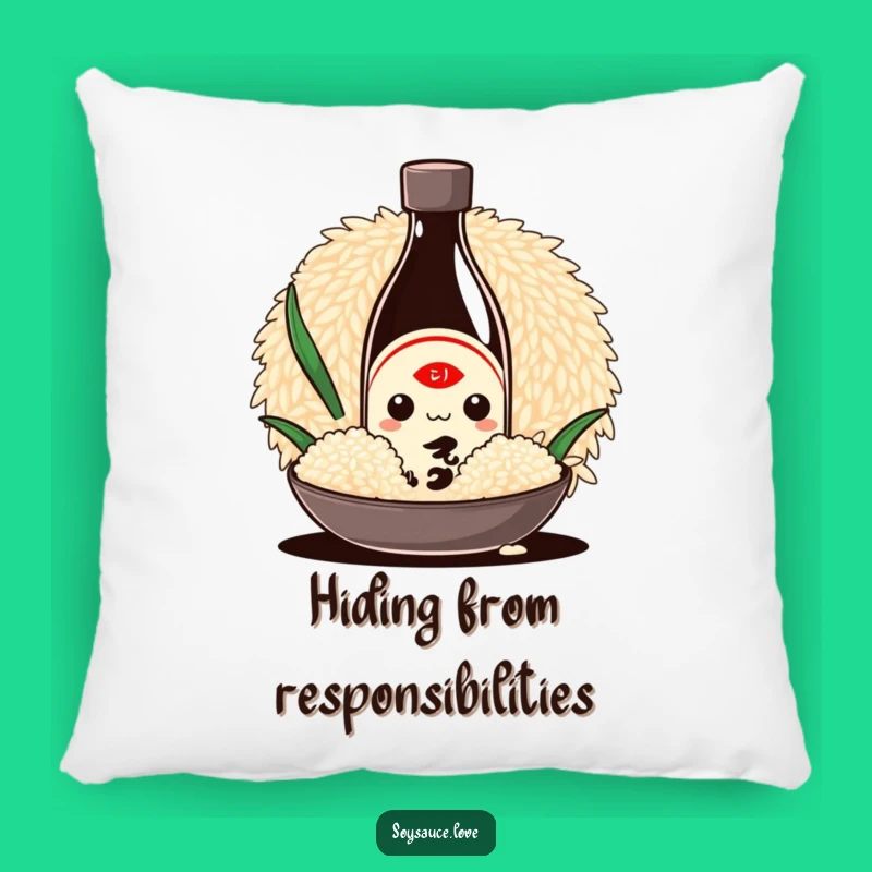 Comfy Funny Kawaii Soy Sauce Pillow - Soft & Cute Foodie Accent Decor