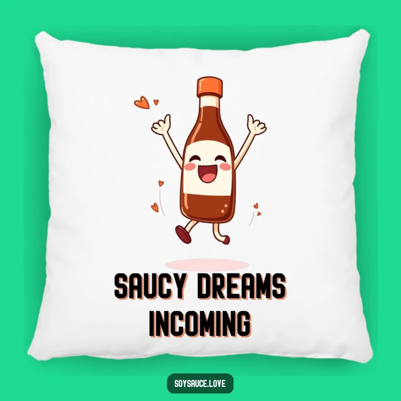 Funny Soy Sauce Jump Pillow: Cozy Joyful Condiment Accent for Comfort