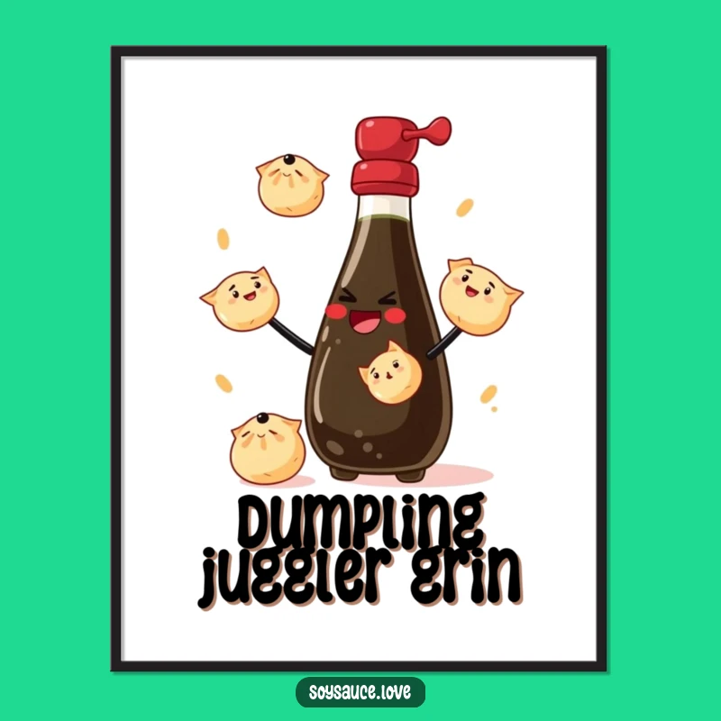 Funny Digital Download - Juggling Soy Sauce Bottle Art Print Gift
