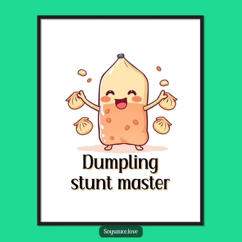 Funny Dumpling Juggling Sachet Digital Art: Hilarious Foodie Decor!