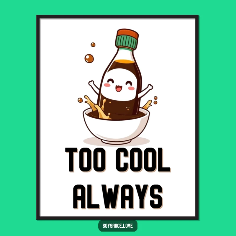 Funny Cool Kawaii Soy Sauce Sunglasses Digital Art: Instant Trendy Decor!