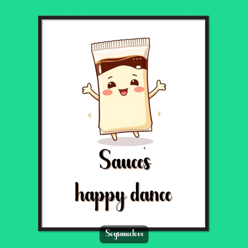 Funny Digital Download - Dancing Soy Sauce Packet Art Print Gift