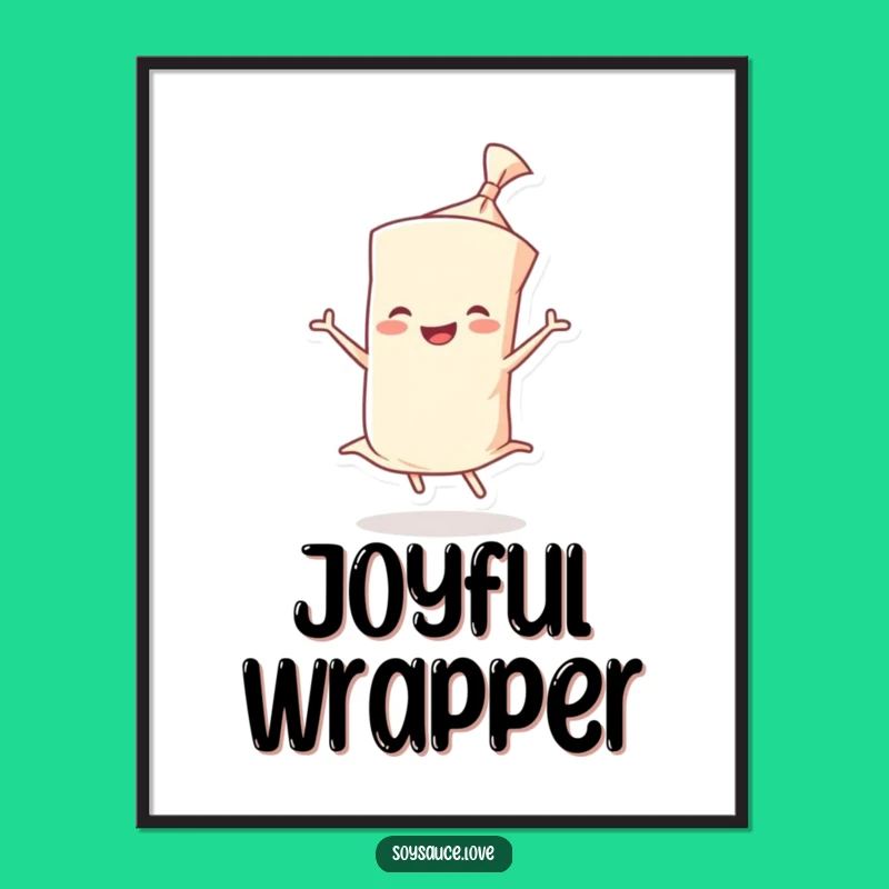 Funny Wonton Twirl Digital Art - Joyful Wrapper Print, Instant Funny Gift