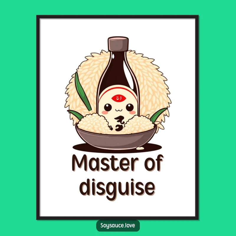 Funny Kawaii Soy Sauce Digital Print - Instant Cute Foodie Art