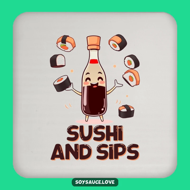 Funny Juggling Soy Sauce Coaster - Protect Surfaces with Sushi Fun, Gift