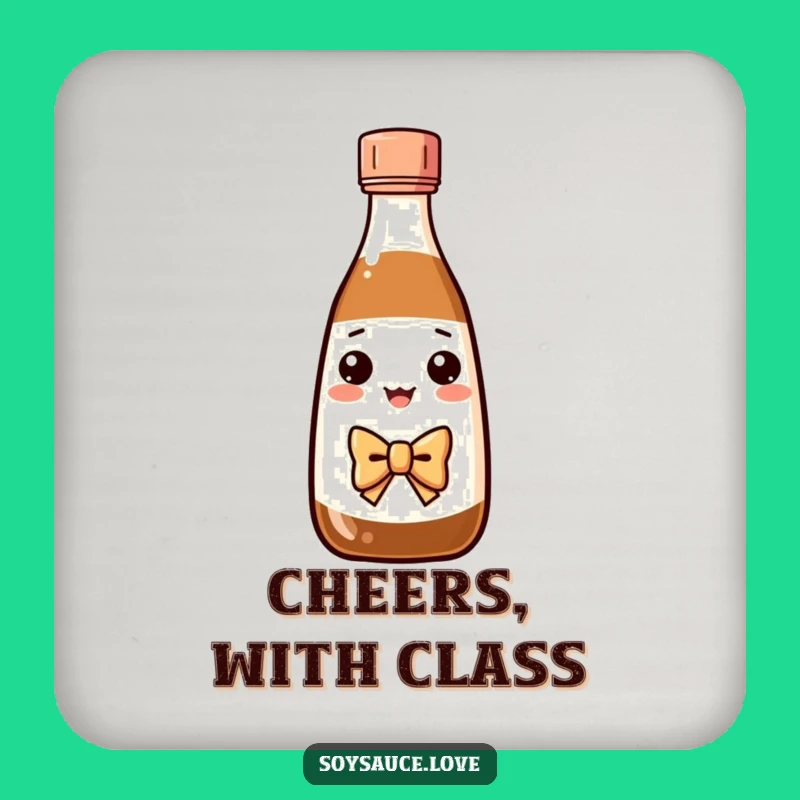 Funny Kawaii Soy Sauce Coaster - Bow Tie Etiquette Gift