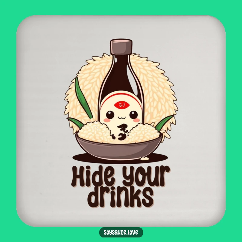 Funny Kawaii Soy Sauce Coaster - Protect Surfaces with Foodie Charm