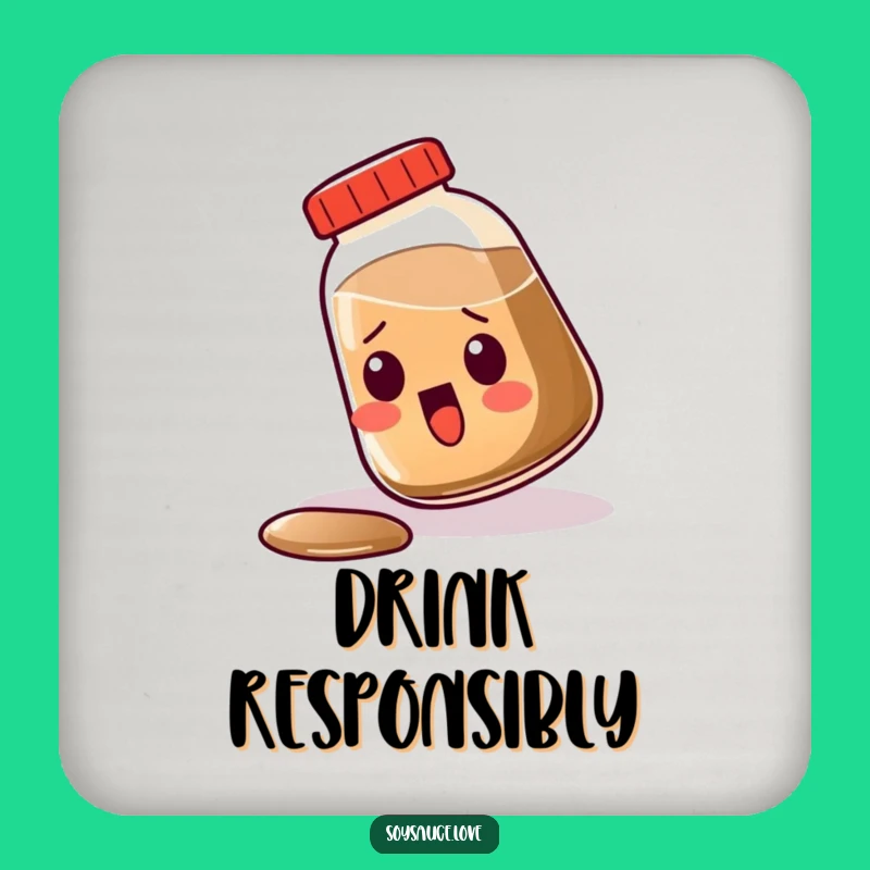 Funny Kawaii Soy Sauce Coaster, Protect Surfaces with Surprise, Cute Funny Gift