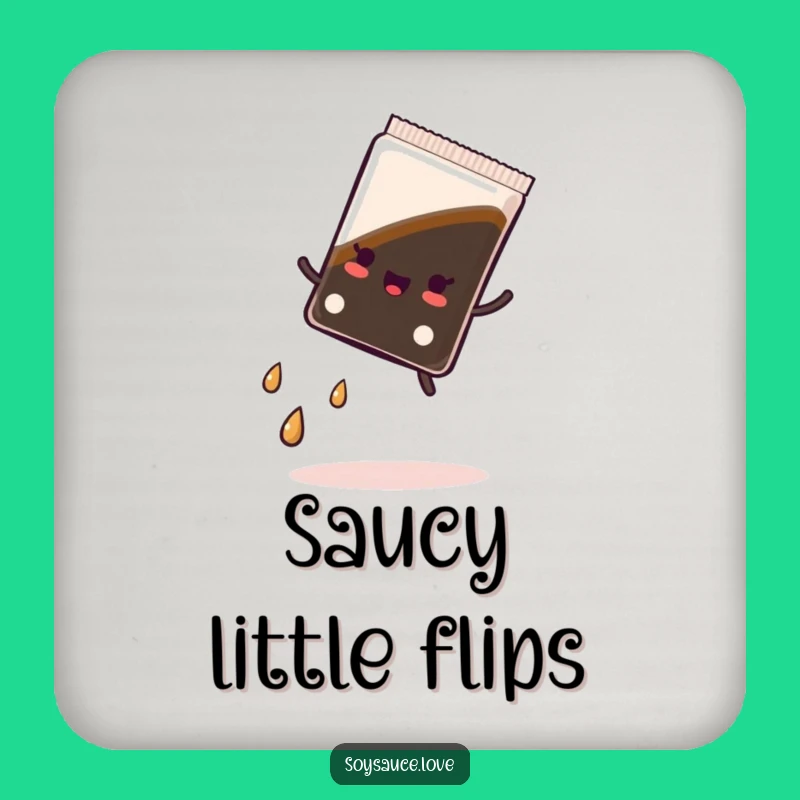 Funny Kawaii Soy Sauce Cartwheel Coaster, Protect Surfaces with Playful Style