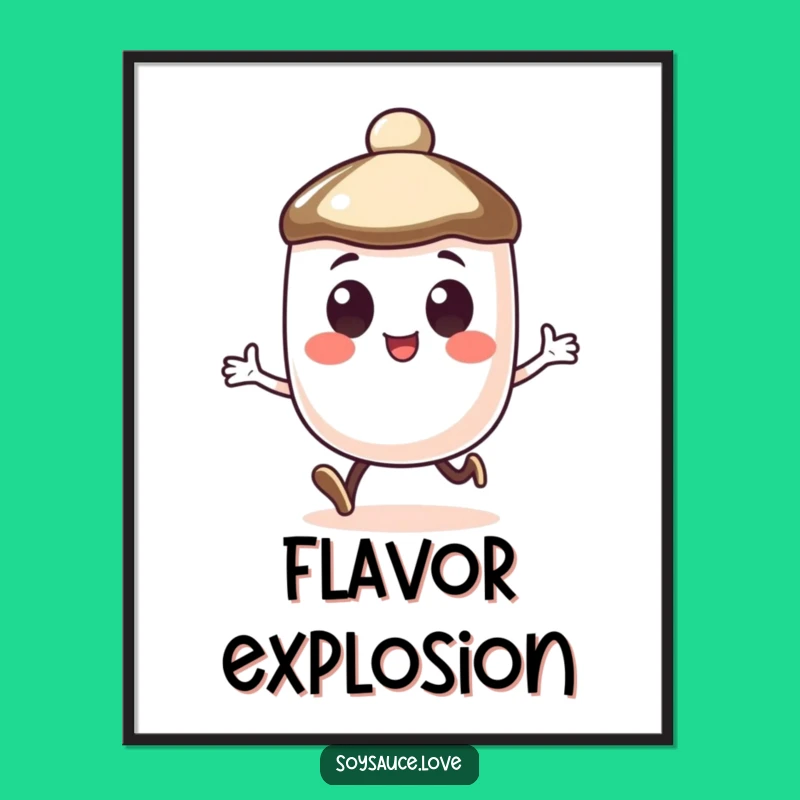 Funny Soy Sauce Cap Poster - Happy Hop Art for Walls