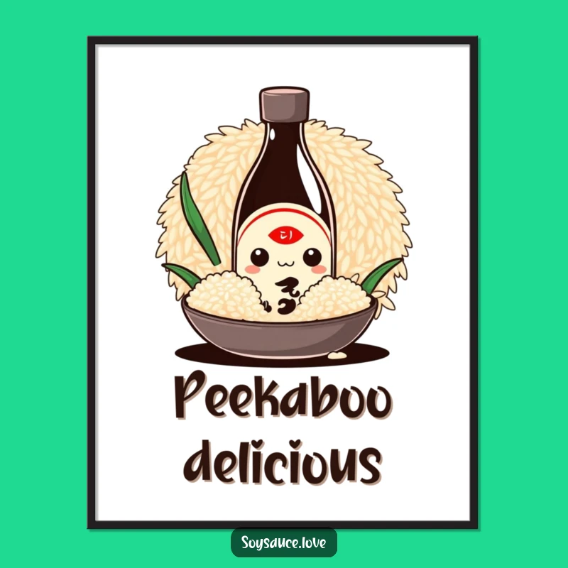 Funny Kawaii Soy Sauce Poster - Cute Food Art for a Playful Kitchen