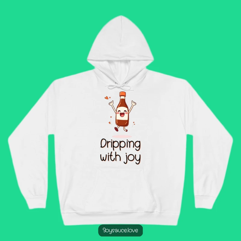 Funny Soy Sauce Jump Hoodie: Cozy Joyful Condiment Celebration Sweatshirt