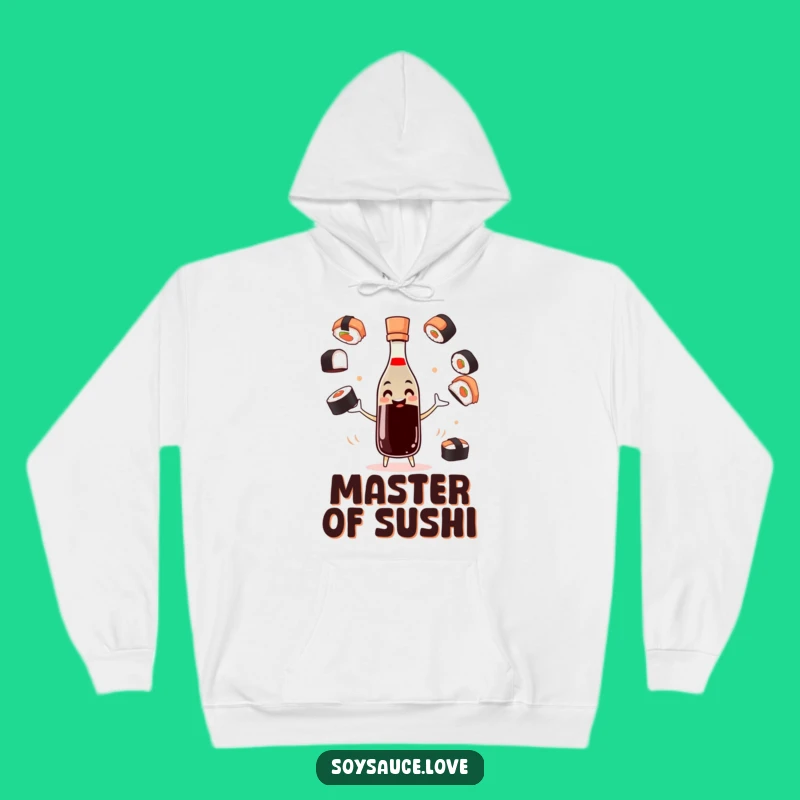 Cozy Funny Juggling Soy Sauce Hoodie - Sushi Skill Warmth, Gift Idea
