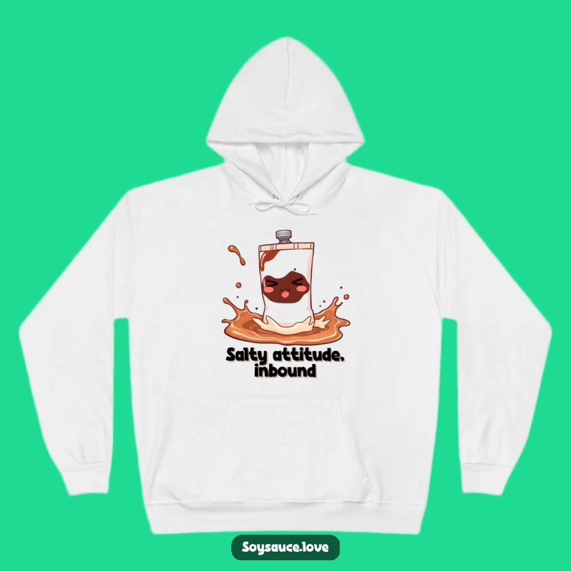 Cozy Funny Soy Sauce Sachet Hoodie - Playful Splash Comfort Gift