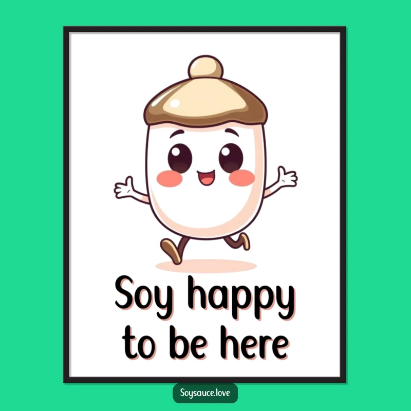 Funny Free Printable Wall Art: Hopping Soy Cap - Quirky Downloadable Decor!