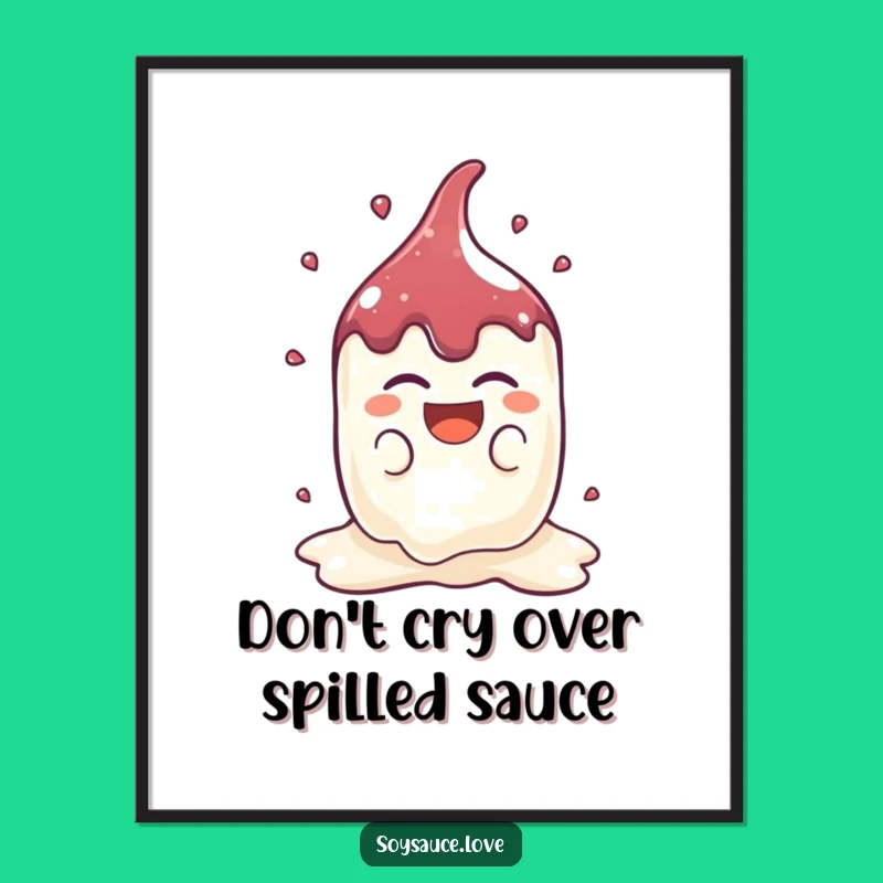 Funny Free Printable Wall Art: Laughing Soy Sauce Splat, Whimsical Decor