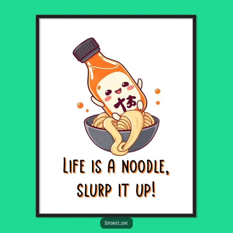 Funny Free Printable Wall Art: Soy Sauce Noodle Ride - Downloadable Decor