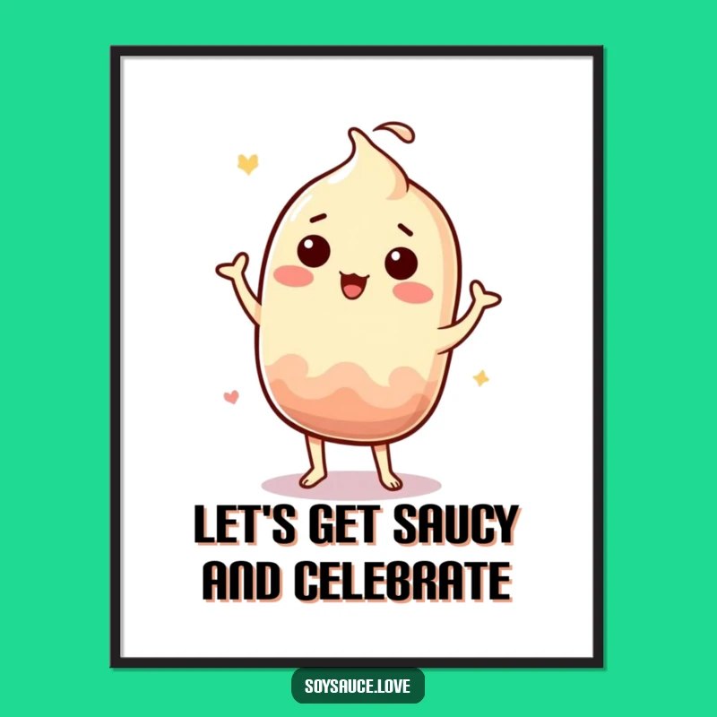 Free Printable Wall Art: Dancing Soy Sauce - Funny Downloadable Decor!