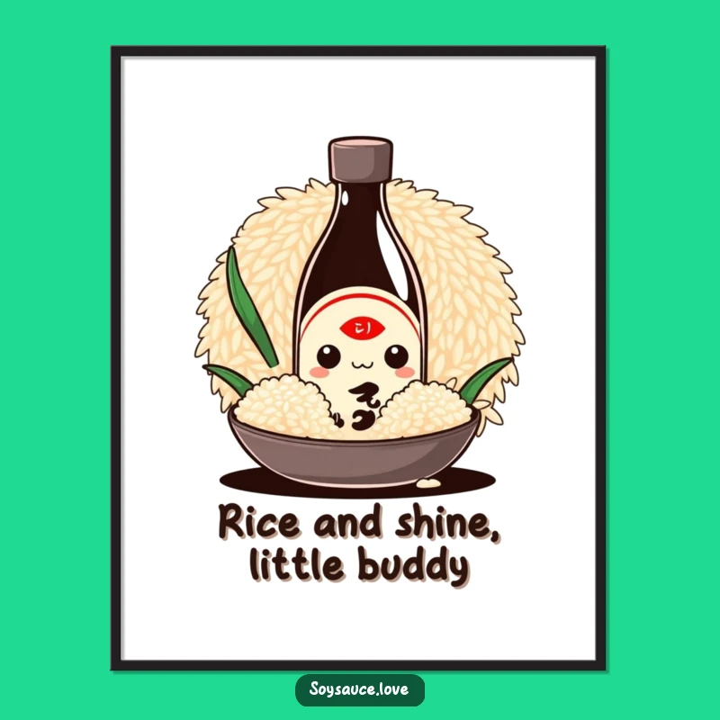 Funny Free Printable Wall Art: Soy Sauce Bottle Hiding Downloadable Decor