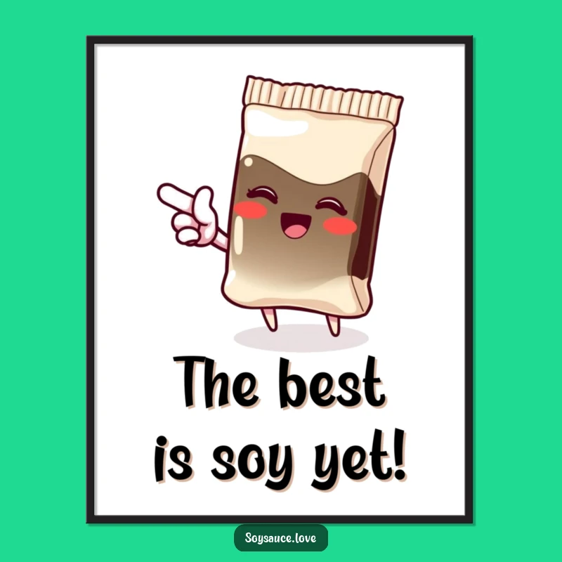 Free Printable Wall Art: Giggling Soy Sauce Packet Point - Funny Downloadable Anime Decor