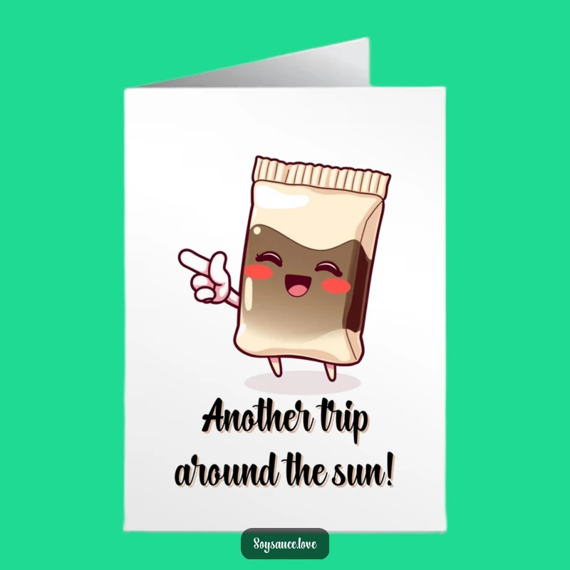 Free Printable Birthday Card: Giggling Soy Sauce Packet - Funny Anime Downloadable Gift