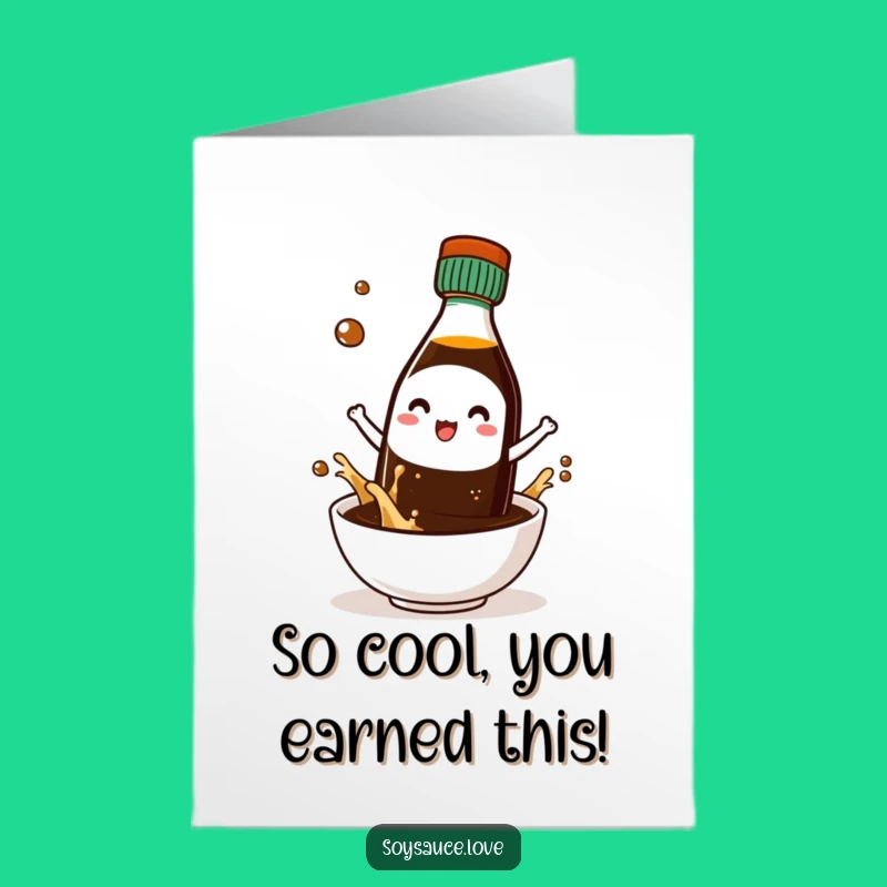 Free Printable Congrats Card: Cool Kawaii Soy Sauce Funny Downloadable