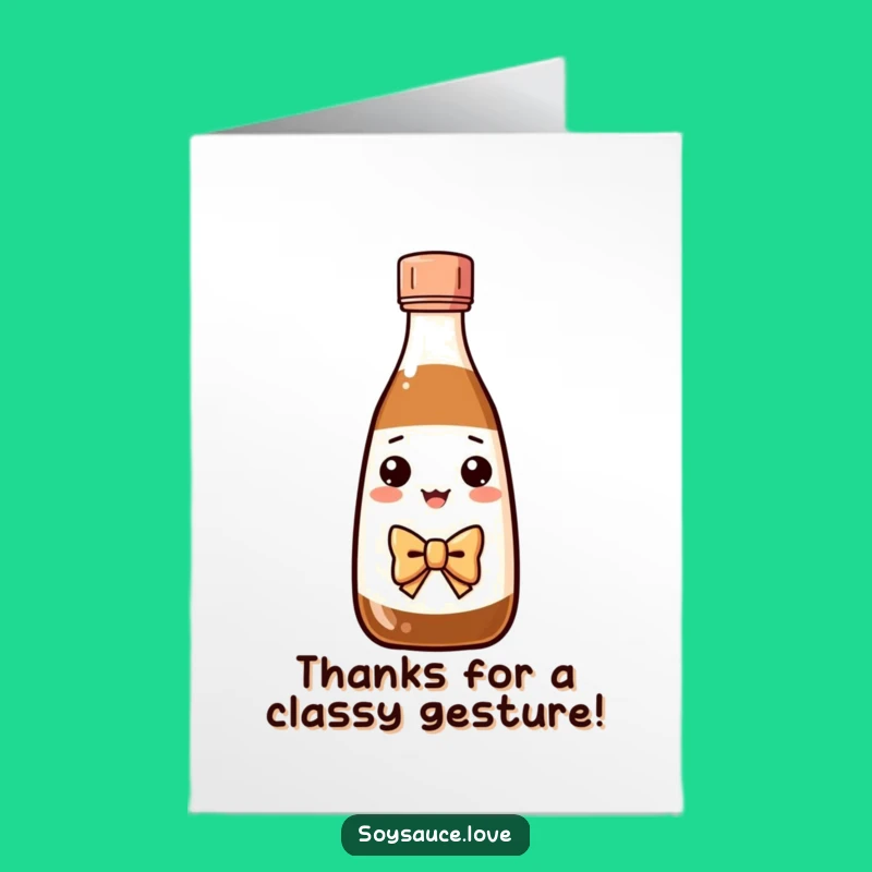 Free Printable Thank You Card: Bow Tie Soy Sauce - Funny Downloadable Gift!