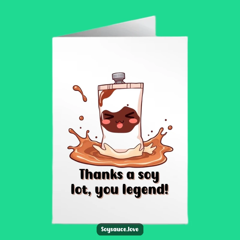 Free Printable Thank You Card: Saucy Sachet Splash - Funny Downloadable Gratitude