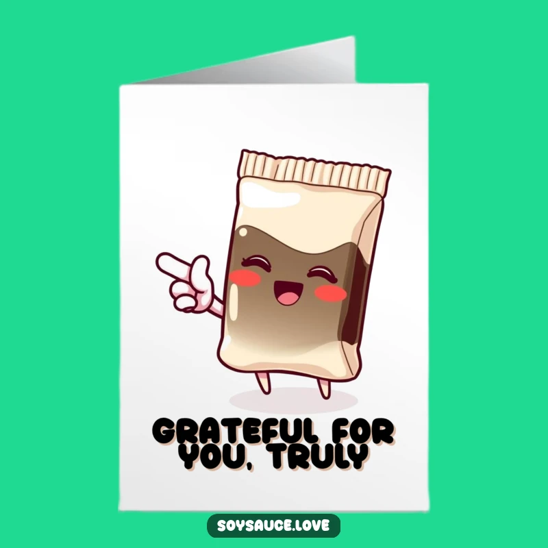 Free Printable Thank You Card: Giggling Soy Sauce Packet Gratitude - Funny Anime Downloadable Gift