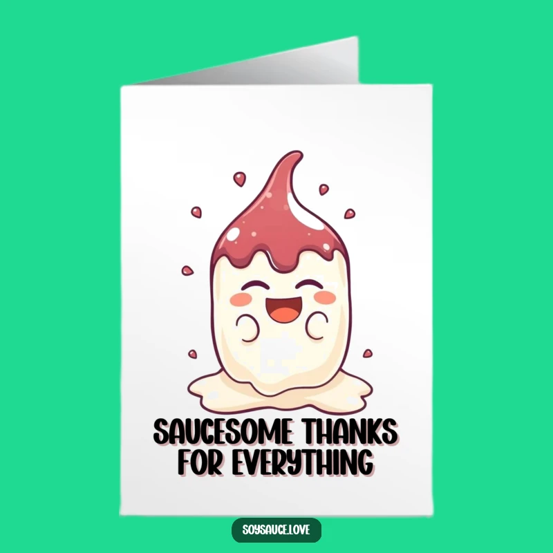 Free Printable Thank You Card: Laughing Soy Sauce Splat's Thanks, Funny Gift
