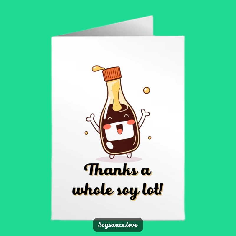 Free Printable Thank You Card: Kawaii Soy Sauce Splash - Funny Downloadable Gift!
