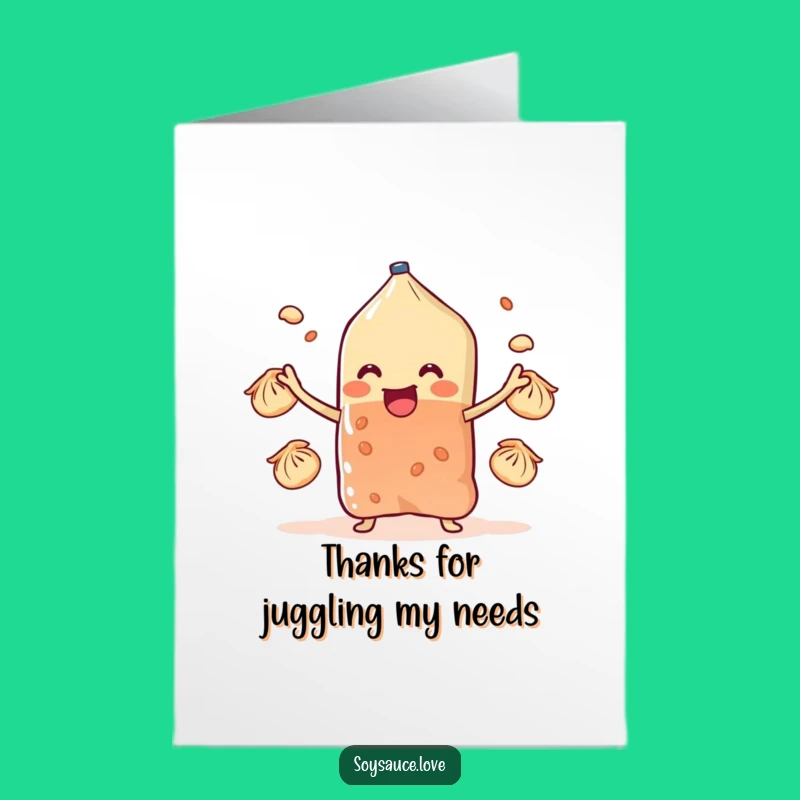 Free Printable Thank You Card: Juggling Dumpling Sachet Thanks - Digital Gift