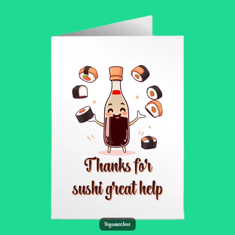Free Printable Thank You Card: Juggling Soy Sauce, Funny Downloadable Gift