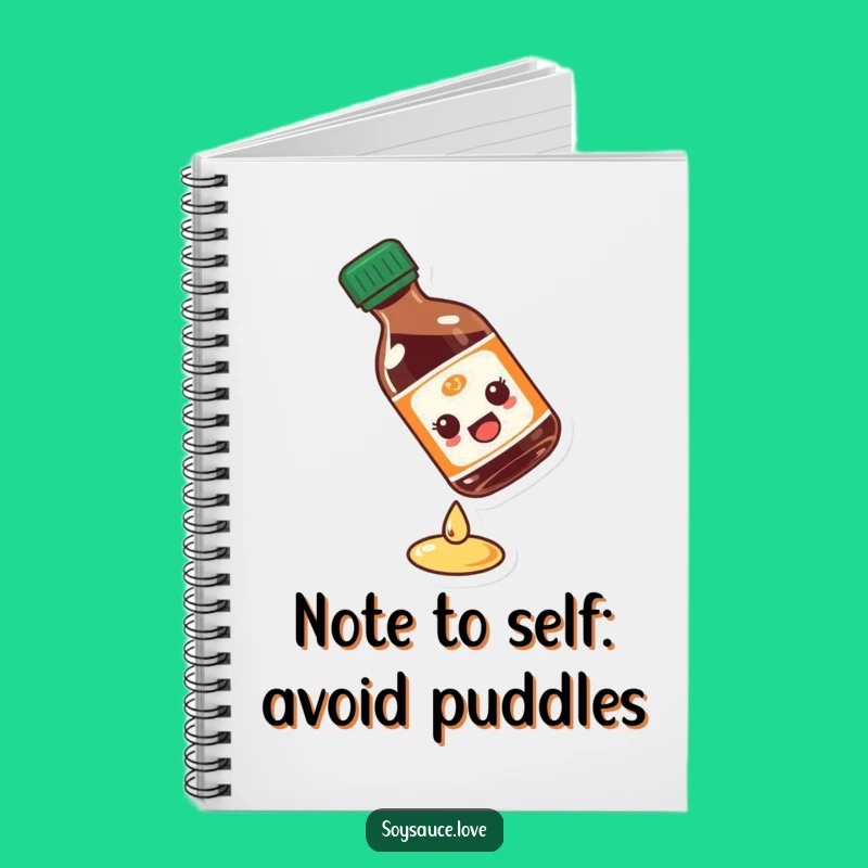 Funny Slipping Soy Sauce Bottle Notebook - Comical Journal Gift