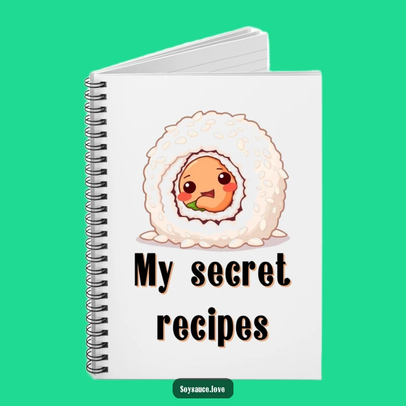 Funny Sushi Roll Notebook - Mischievous Peek Journal, Rice Notes, Useful Funny Gift