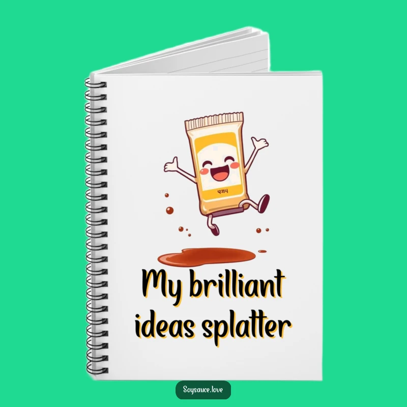 Funny Soy Sauce Packet Cartwheel Notebook - Splatter Journal, Gift