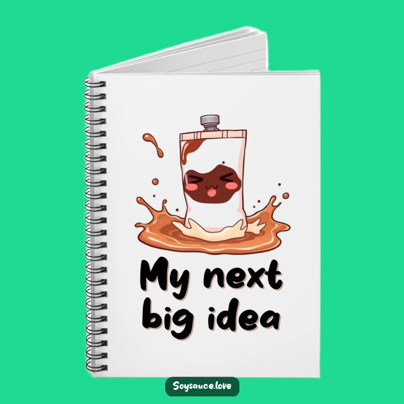 Funny Soy Sauce Sachet Notebook - Playful Splash Journal Gift